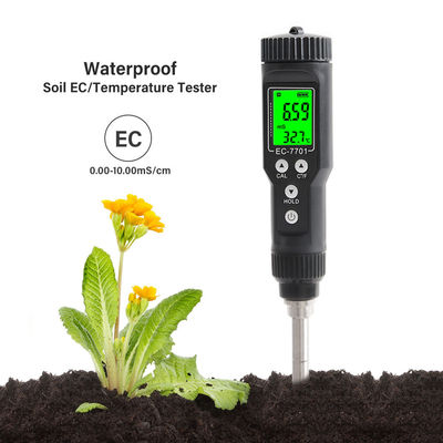 Waterproof 2 - in - 1 Soil Tester | EC (0.00 - 10.00mS/cm) & Temperature (-30℃ - 80℃) Meter for Gardening & Farming