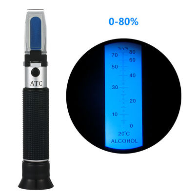 Το YieryiHand κράτησε Refractometer οινοπνεύματος 0-80% Alcoholometer ελεγκτών πνευμάτων ATC