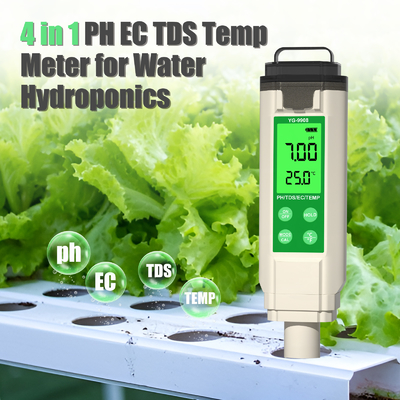 YiERYi YG-9908 Δοκιμαστής ποιότητας νερού 4 σε 1 PH / TDS / EC / θερμοκρασία Πολυλειτουργικό πένα δοκιμής με υψηλή ακρίβεια φορητό σχέδιο