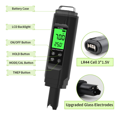 YIERYI YG-9909 Ψηφιακός 5 σε 1 Δοκιμαστής Ποιότητας Νερού Δοκιμαστής PH υψηλής ακρίβειας για αγροτικό κήπο
