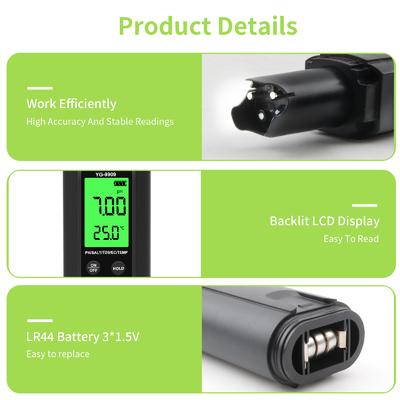 YIERYI YG-9909 Ψηφιακός 5 σε 1 Δοκιμαστής Ποιότητας Νερού Δοκιμαστής PH υψηλής ακρίβειας για αγροτικό κήπο