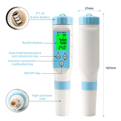 Yieryi BLE-9902 Bluetooth pH Meter   Multi-Function EC & Temperature Tester για πισίνες, ενυδρεία και υδροπονική ποιότητα νερού