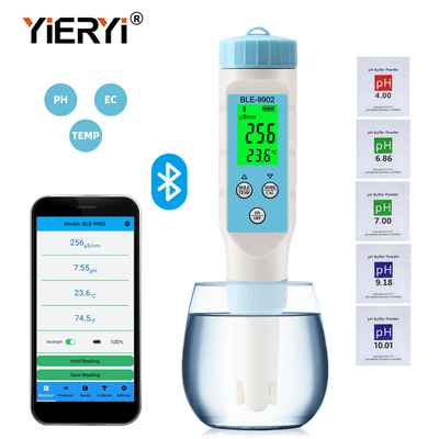 Διάμετρος pH Yieryi BLE-9902 με Bluetooth 3 σε 1 EC & μέτρηση θερμοκρασίας για ακριβή δοκιμή νερού σε πισίνες, δεξαμενές και κήπους
