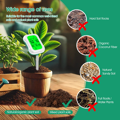 Yieryi 7-in-1 Soil Tester ️ Πολυλειτουργική μέτρηση υγρασίας εδάφους, pH, γονιμότητας, θερμοκρασίας, φωτός, υγρασίας και θερμοκρασίας περιβάλλοντος για κηπουρική, γεωργία και κηπουρική