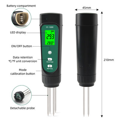 3in1 Κιτ Ελέγχου Γης EC 0.01-20.00ms/cm Μετρητής θερμοκρασίας υγρασίας για υδροπονική κήπο