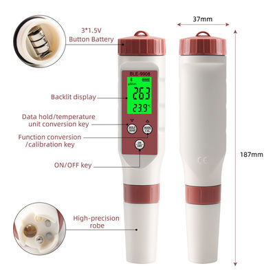 Ελέγχος ποιότητας νερού με Bluetooth - pH/TDS/EC/Temp Meter για το σπίτι, την υδροπονική και το εργαστήριο