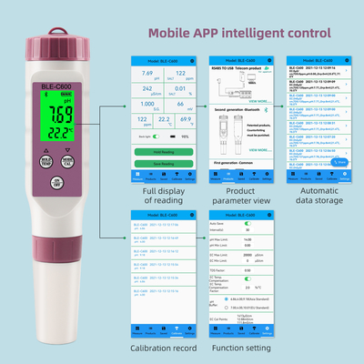 Ψηφιακό μετρητή ποιότητας νερού 6in1 pH/EC/TDS/ORP/Τέστερ αλατιού/θερμοκρασίας πόσιμου νερού