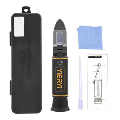 Yieryi Διπλού εύρους Brix 0-32% & SG 1.000-1.120 Διαθλασίμετρο με ATC και Πρίσμα Οπτικού Γυαλιού Υψηλής Ποιότητας για Ζυθοποιία και Οινοποίηση