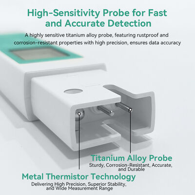 Μετρητής TDS Νερού από Κράμα Τιτανίου Υψηλής Ακρίβειας και Ανθεκτικότητας με Εύρος TDS 0-9999 ppm και Πολυπαραμετρική Μέτρηση pH
