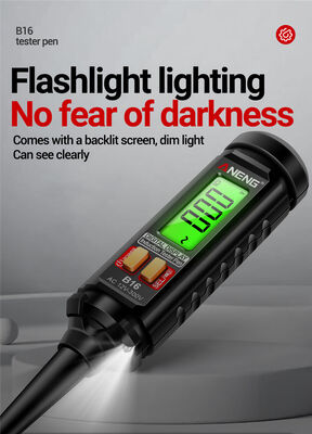 Ψηφιακός ανιχνευτής τάσης χωρίς επαφή με οθόνη 12V έως 300V, οθόνη LCD και συναγερμός ήχου / φωτός