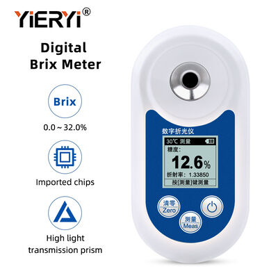 Digital Brix Refractometer Handheld with 0-55% Brix Range ±0.2% Accuracy and Highlight Screen