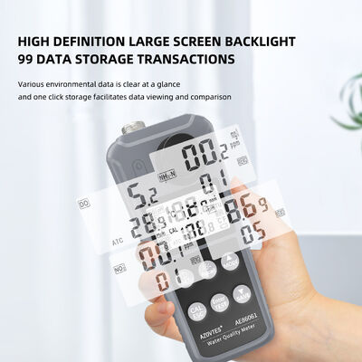 Ψηφιακός μετρητής ποιότητας νερού 6-σε-1 AE86061 με αυτόματη αντιστάθμιση θερμοκρασίας και ανάλυση 0,1mg/L για φάρμα ψαριών και γαρίδων