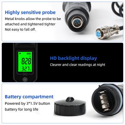 Φορητό μέτρο διαλυμένου οξυγόνου τύπου πένας με ακρίβεια 0,1 mg/l και ATC για ενυδρείο και αλιευτική εκτροφή