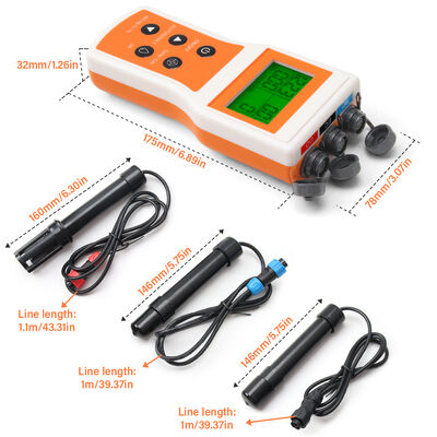 Μετρητής Ποιότητας Νερού 6-σε-1 Πολλαπλών Παραμέτρων με Ακρίβεια 0.1 pH και Οθόνη LCD για Ενυδρεία και Υδροπονία