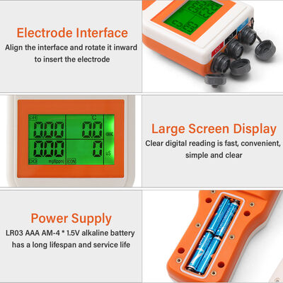 Μετρητής Ποιότητας Νερού 6-σε-1 Πολλαπλών Παραμέτρων με Ακρίβεια 0.1 pH και Οθόνη LCD για Ενυδρεία και Υδροπονία
