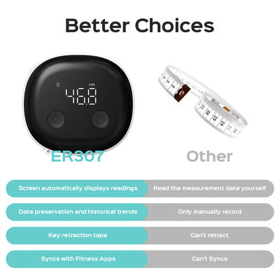 Έξυπνη ταινία μέτρησης σώματος Bluetooth με ακρίβεια ±0,2%, επαναφορτιζόμενη οθόνη τύπου C & LED για ακριβείς μετρήσεις