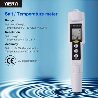 Waterproof Pocket Pen Type Digital Salinity Meter with High Accuracy for Salt Water Pool and Aquarium