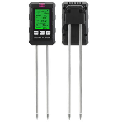 Ανιχνευτής εδάφους YiERYi 6-IN-1 3,5-9pH/0-99% υγρασία/0-3000μs/cm Γόνιμη 90° περιστρεφόμενη οθόνη