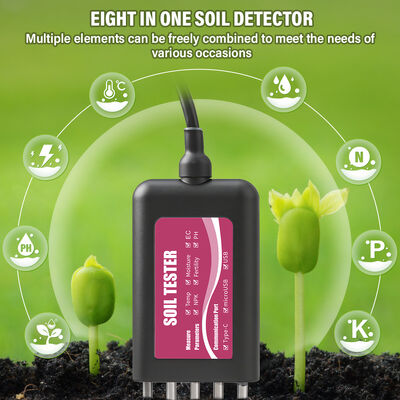 YIERYI 8-in-1 USB δοκιμαστής εδάφους με εφαρμογή ελέγχου PH μετρητή, υγρασίας, NPK, EC, Temp & αισθητήρα γονιμότητας για κήπο