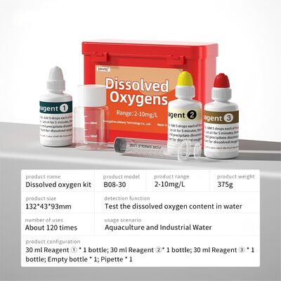 YIERYI Dissolved Oxygen Test Kit 2-10mg/L 120 Tests for Aquaculture Industrial Water Quality Monitoring