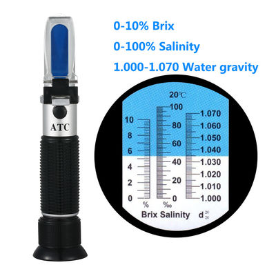 100ppt δώρο που συσκευάζει 2 1 Refractometer αλατότητας ATC