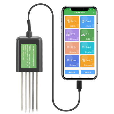 7-σε-1 USB Αισθητήρας Εδάφους Ελεγκτής Εδάφους Γεωργίας EC PH NPK Θρεπτικών Συστατικών για Android