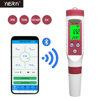 4 σε 1 APP μετρητών pH Bluetooth τύπων μανδρών ΕΚ ανιχνευτή ποιότητας νερού ελέγχου TDS
